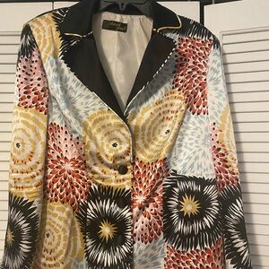 Women's Silk Floral Blazer with scarf